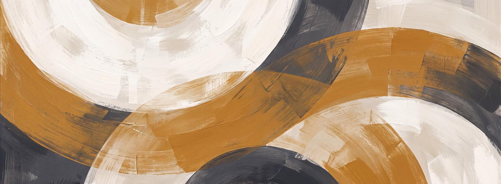 Tan And Neutral Abstract Forms Painterly Curved Wallpaper Mural Living-room-wallpaper-murals, Peel-and-stick Finish