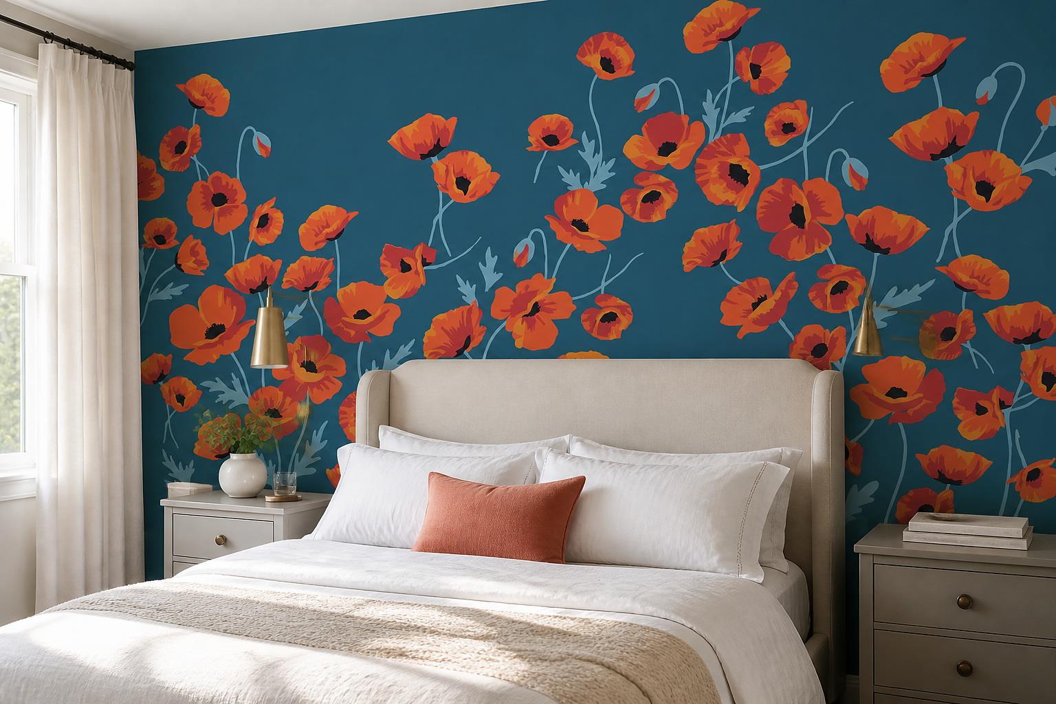 Tan And Neutral Abstract Forms Painterly Graphic Wallpaper Mural Bedroom-wallpaper-murals, Peel-and-stick Finish