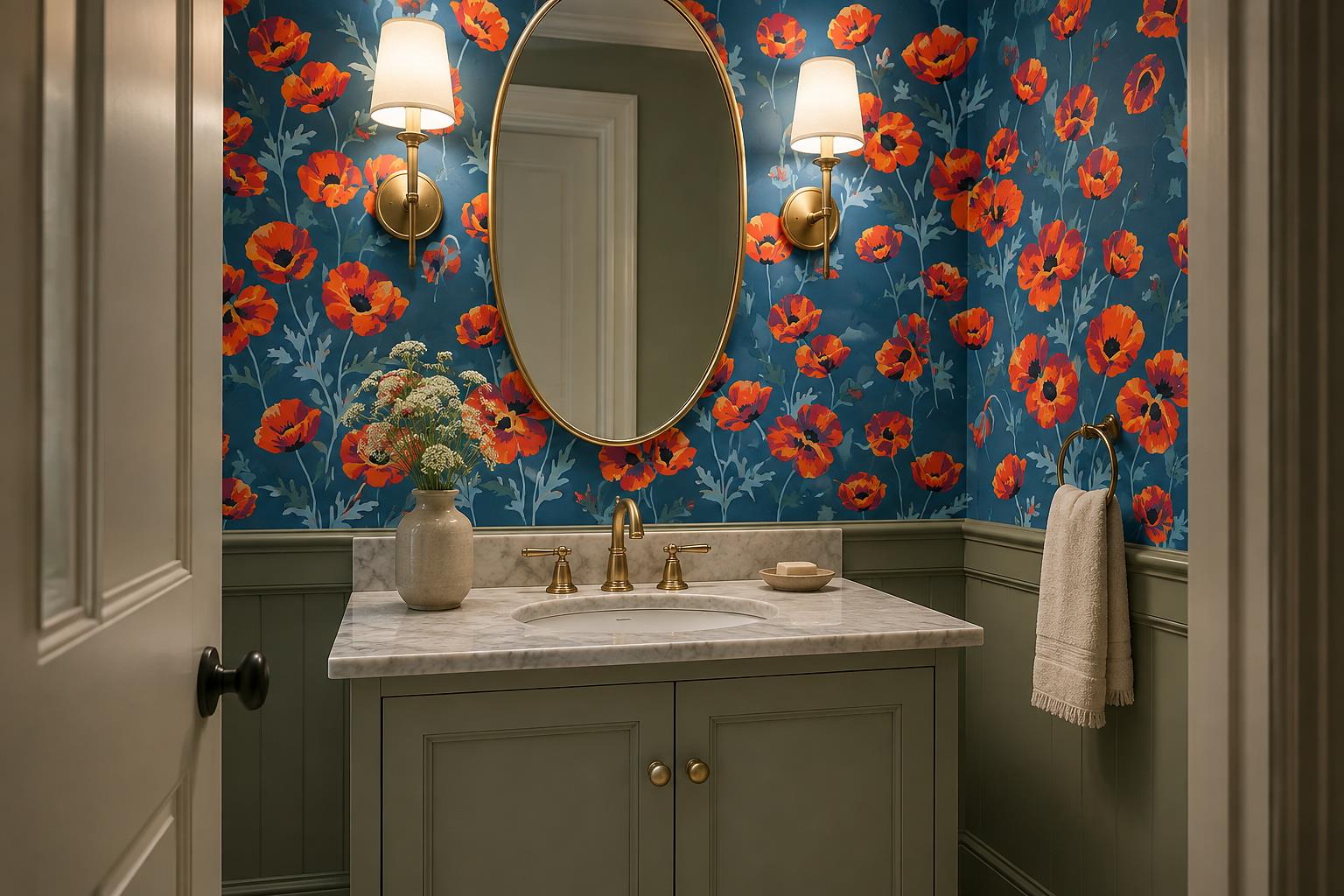 Tan And Neutral Abstract Forms Painterly Graphic Wallpaper Mural Accent-wall-wallpaper-murals, Peel-and-stick Finish