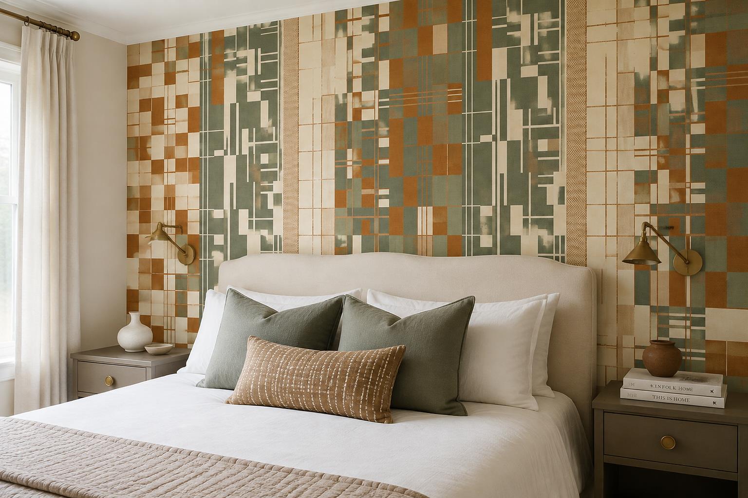 Tan And Neutral Abstract Forms Painterly Surface Wallpaper Mural Bedroom-wallpaper-murals, Peel-and-stick Finish
