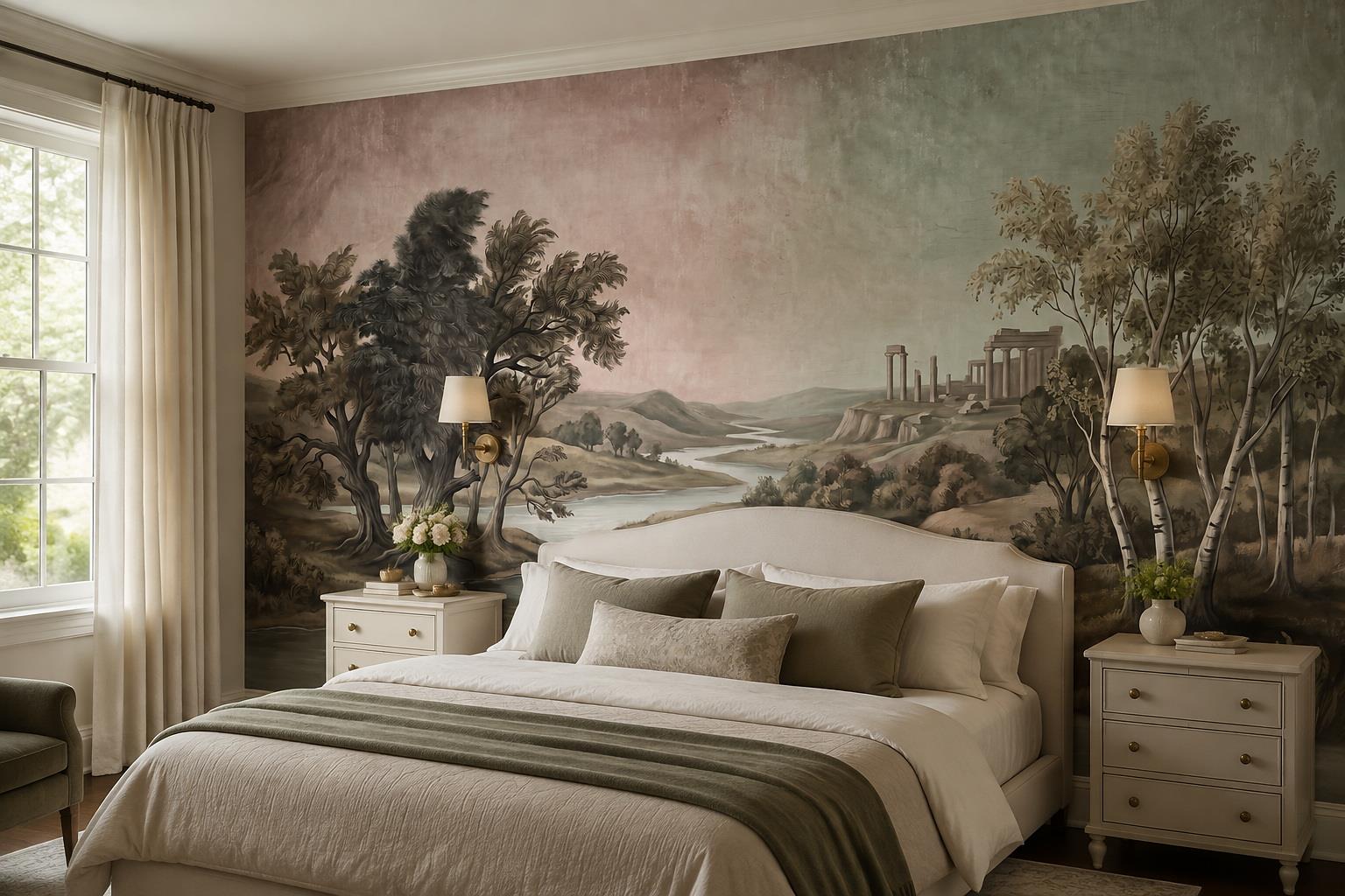 Tan And Neutral Abstract Forms Painterly Soft Wallpaper Mural Bedroom-wallpaper-murals, Peel-and-stick Finish
