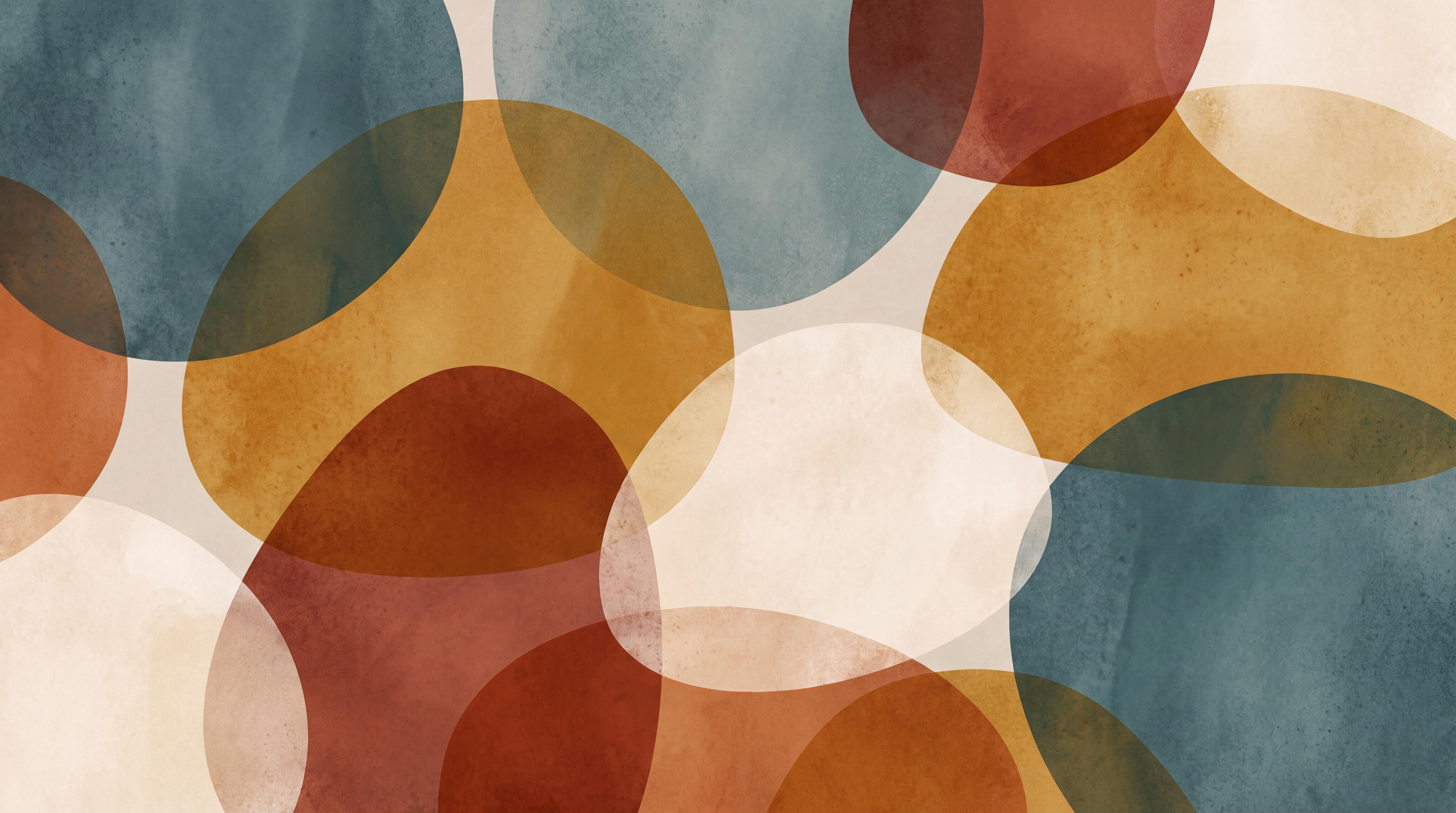 Tan And Neutral Abstract Forms Painterly Bold Wallpaper Mural, Peel-and-stick Finish