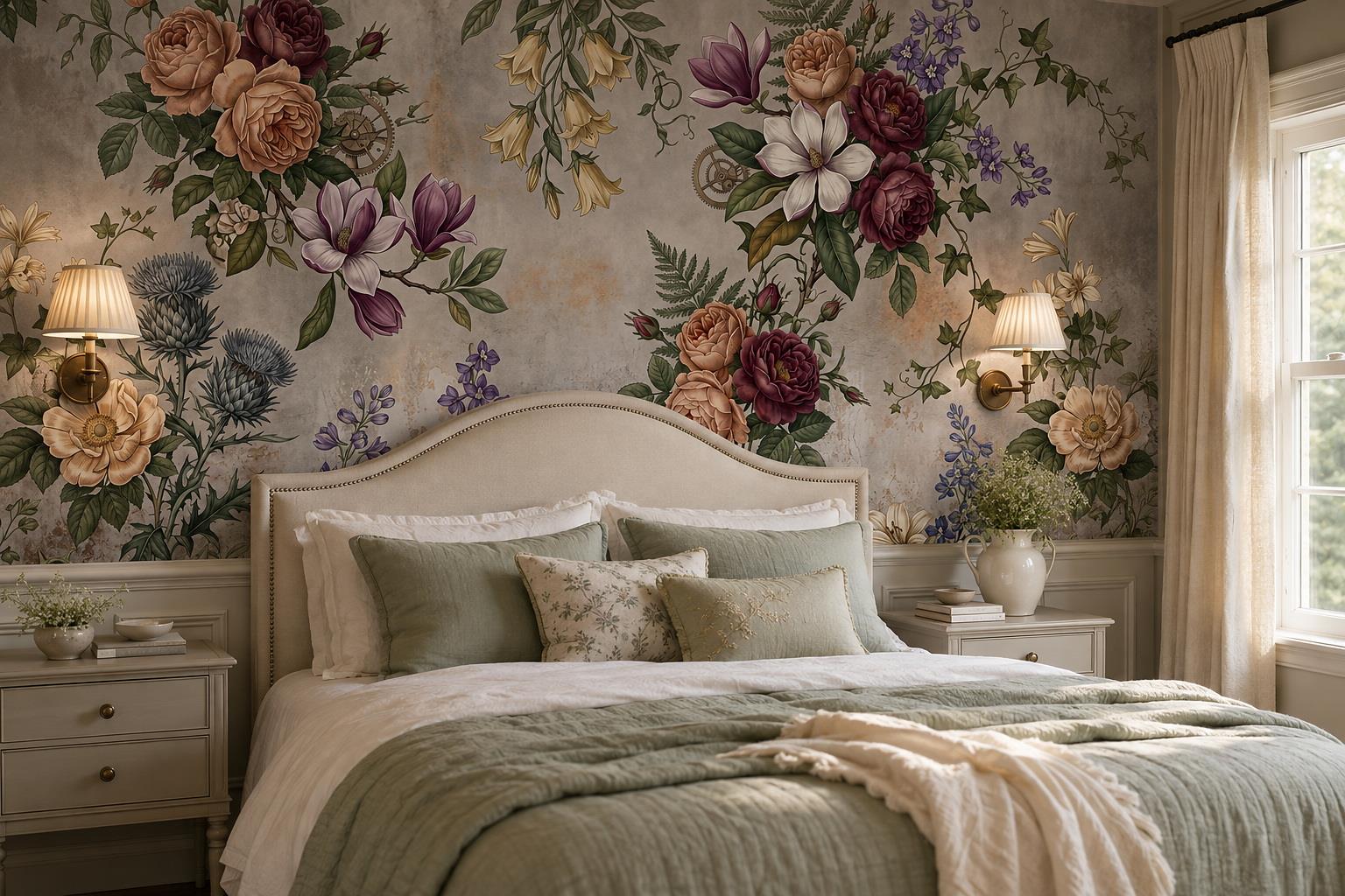 Tan And Neutral Abstract Forms Layered Organic Wallpaper Mural Bedroom-wallpaper-murals, Peel-and-stick Finish