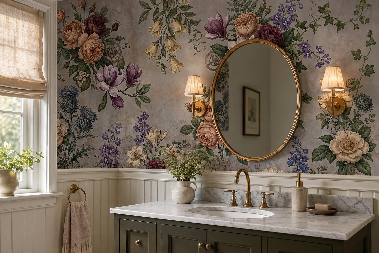 Tan And Neutral Abstract Forms Layered Organic Wallpaper Mural Accent-wall-wallpaper-murals, Peel-and-stick Finish