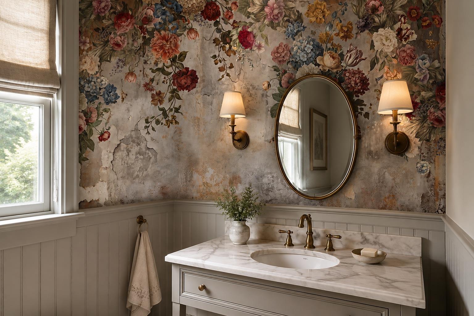 Tan And Neutral Abstract Forms Layered Atmospheric Wallpaper Mural Accent-wall-wallpaper-murals, Peel-and-stick Finish