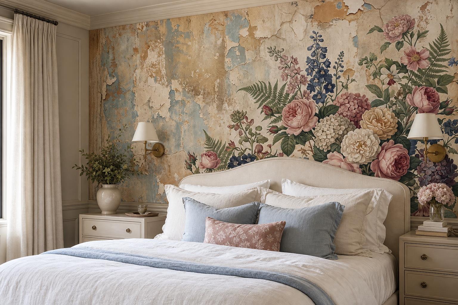 Tan And Neutral Abstract Forms Layered Illustrated Wallpaper Mural Bedroom-wallpaper-murals, Peel-and-stick Finish