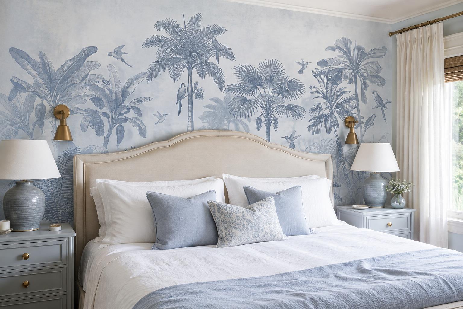 Tan And Neutral Abstract Forms Layered Graphic Wallpaper Mural Bedroom-wallpaper-murals, Peel-and-stick Finish
