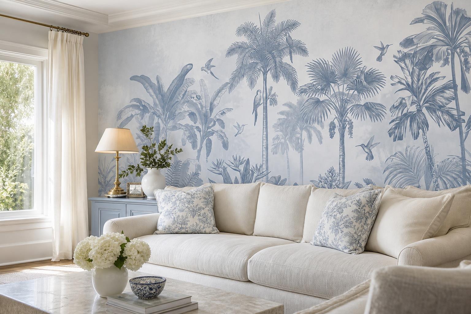 Tan And Neutral Abstract Forms Layered Graphic Wallpaper Mural Living-room-wallpaper-murals, Peel-and-stick Finish