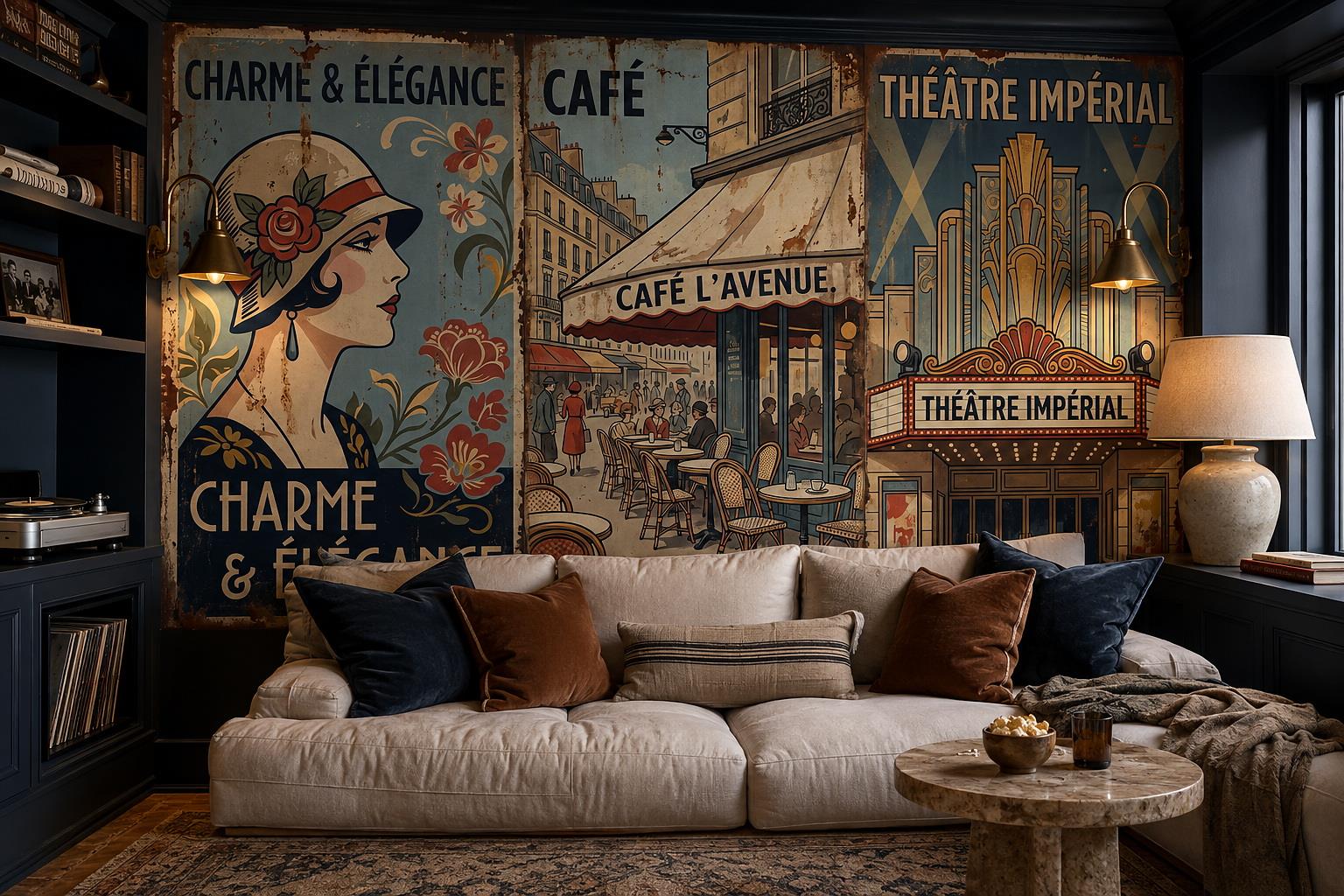 Tan And Neutral Abstract Forms Layered Contour Wallpaper Mural Accent-wall-wallpaper-murals, Peel-and-stick Finish