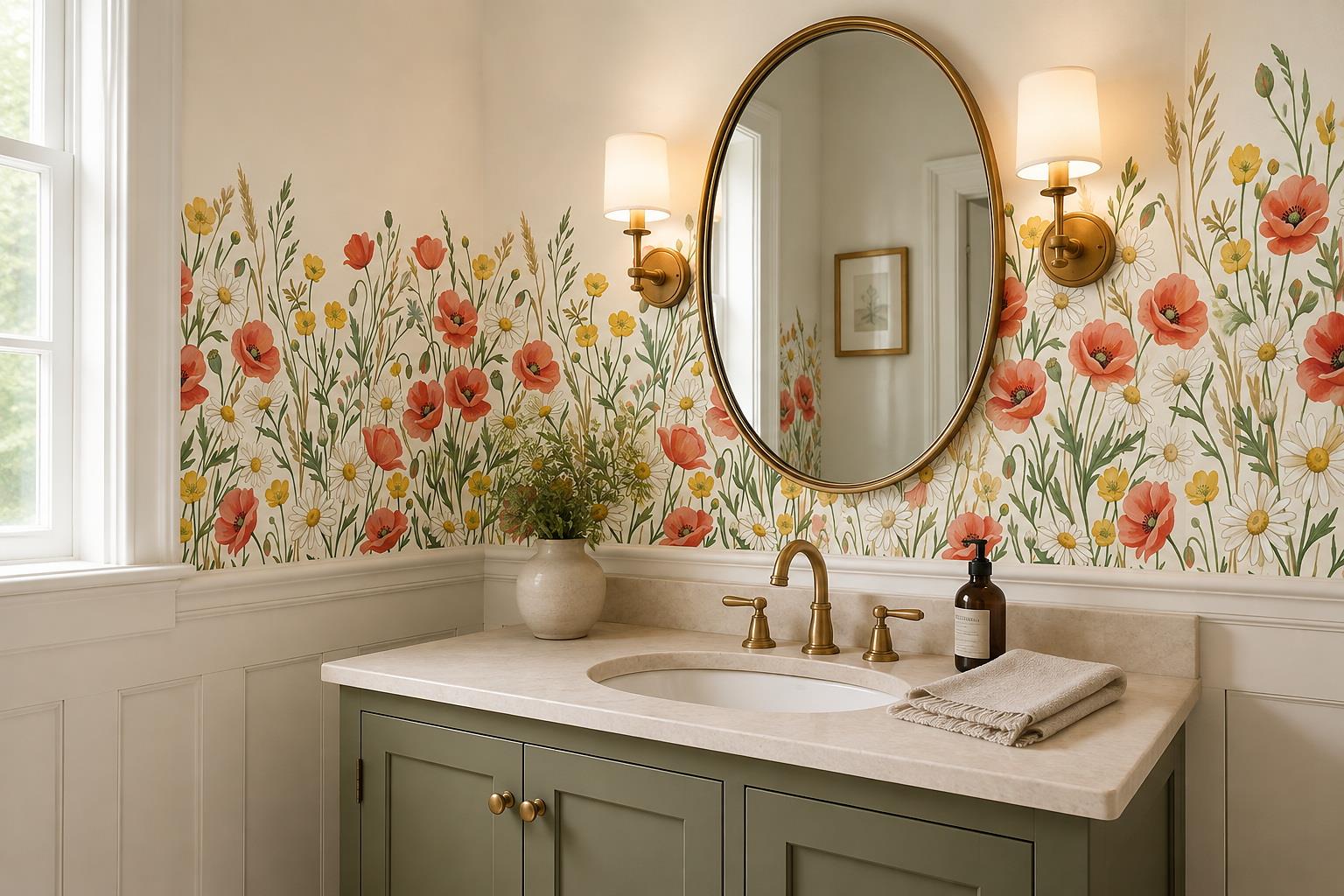 Tan And Neutral Abstract Forms Layered Soft Wallpaper Mural Accent-wall-wallpaper-murals, Peel-and-stick Finish