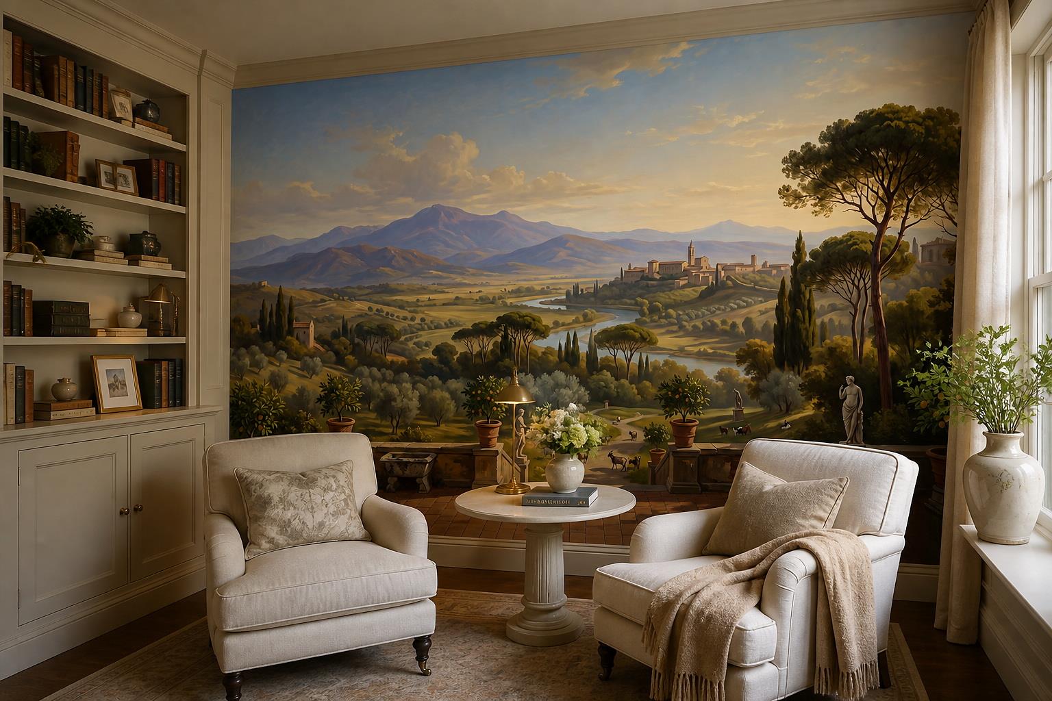Tan And Neutral Abstract Forms Layered Balanced Wallpaper Mural Accent-wall-wallpaper-murals, Peel-and-stick Finish