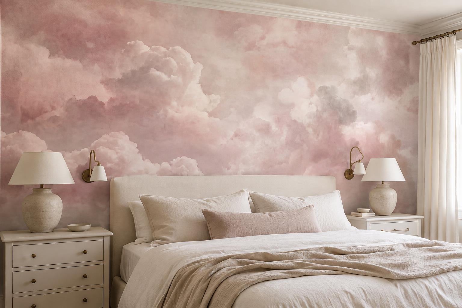 Tan And Neutral Abstract Forms Textured Atmospheric Wallpaper Mural Bedroom-wallpaper-murals, Peel-and-stick Finish