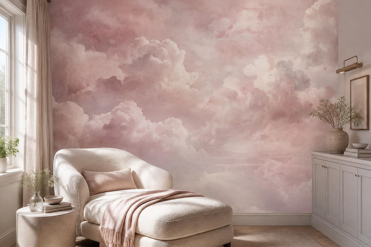 Tan And Neutral Abstract Forms Textured Atmospheric Wallpaper Mural Accent-wall-wallpaper-murals, Peel-and-stick Finish