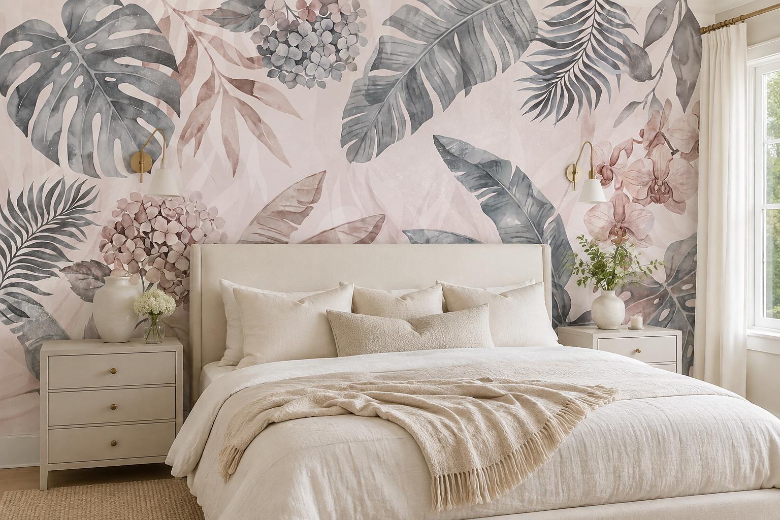 Tan And Neutral Abstract Forms Textured Graphic Wallpaper Mural Bedroom-wallpaper-murals, Peel-and-stick Finish