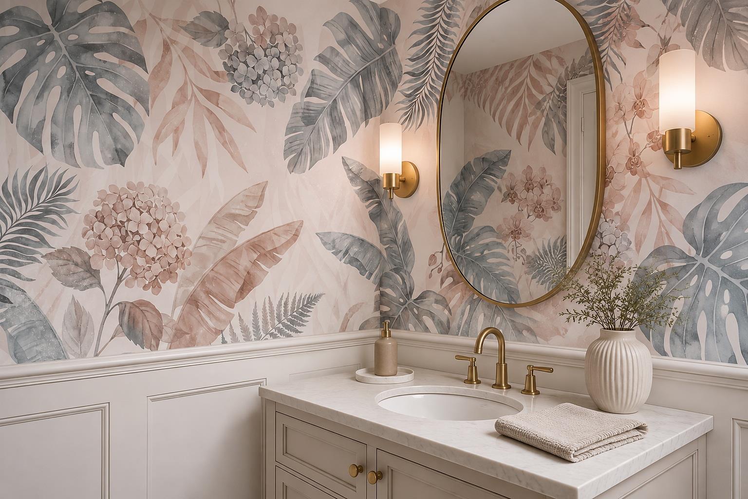 Tan And Neutral Abstract Forms Textured Graphic Wallpaper Mural Accent-wall-wallpaper-murals, Peel-and-stick Finish