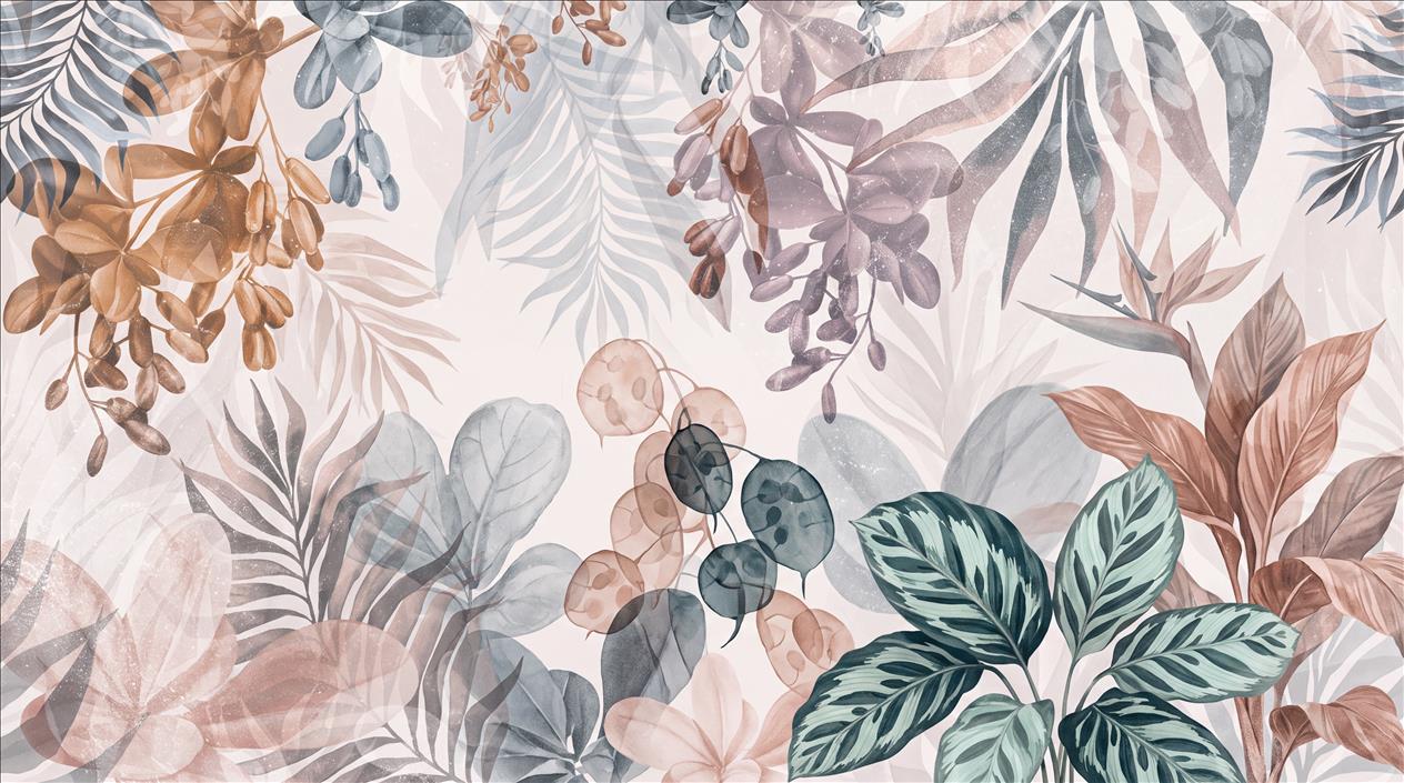 Tan And Neutral Abstract Textured Hand Painted Wallpaper Mural Accent-wall-wallpaper-murals, Peel-and-stick Finish