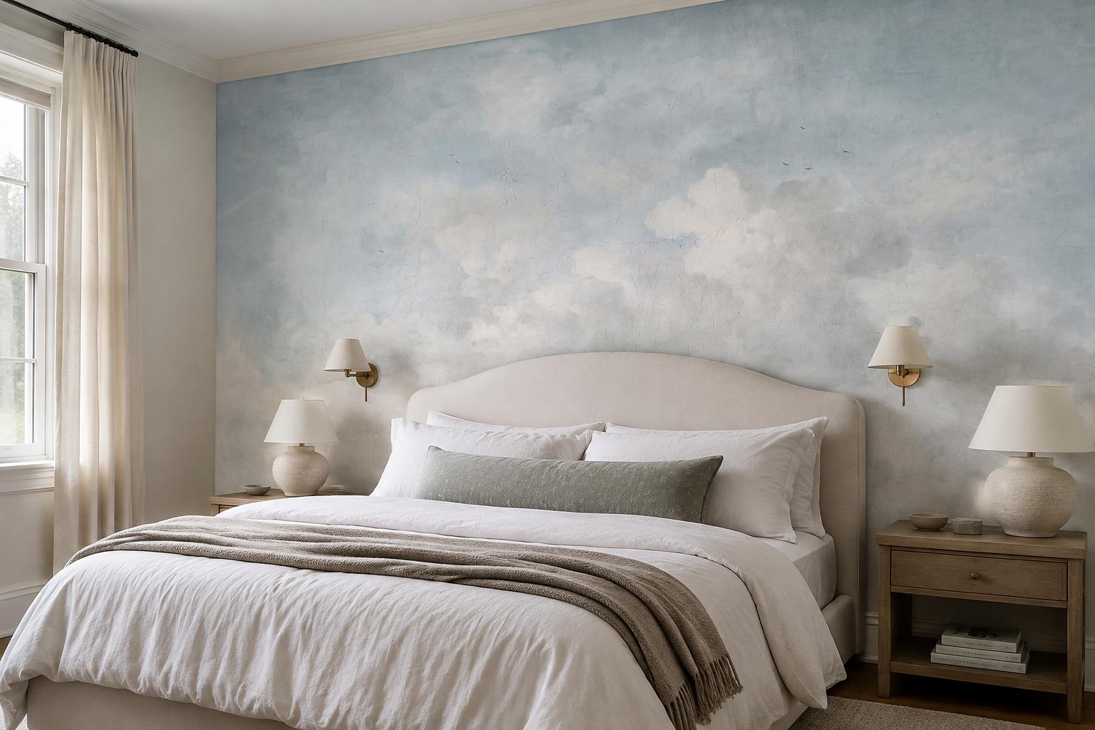 Tan And Neutral Abstract Forms Textured Rhythm Wallpaper Mural Bedroom-wallpaper-murals, Peel-and-stick Finish