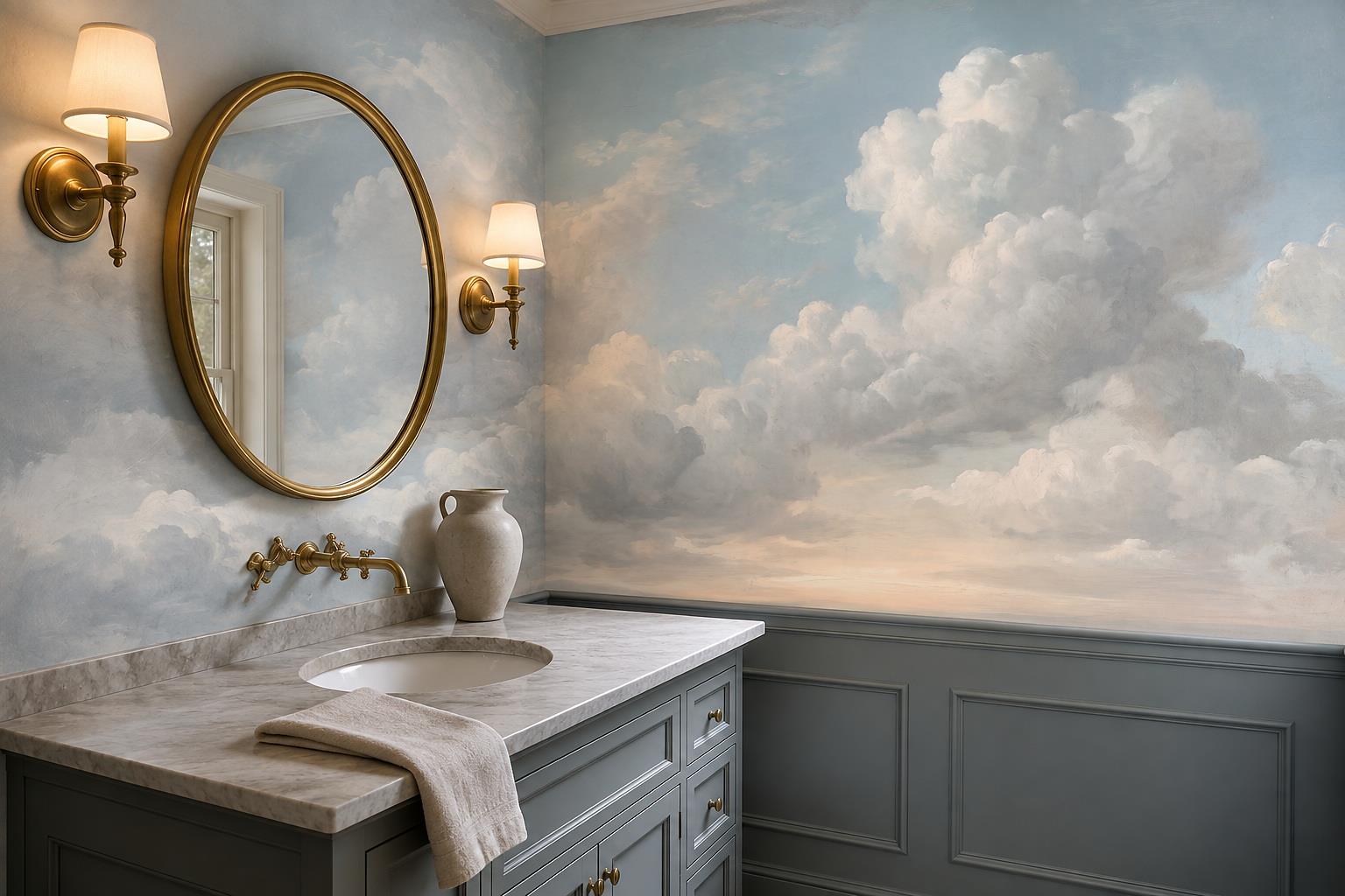 Tan And Neutral Abstract Forms Textured Forms Wallpaper Mural Accent-wall-wallpaper-murals, Peel-and-stick Finish