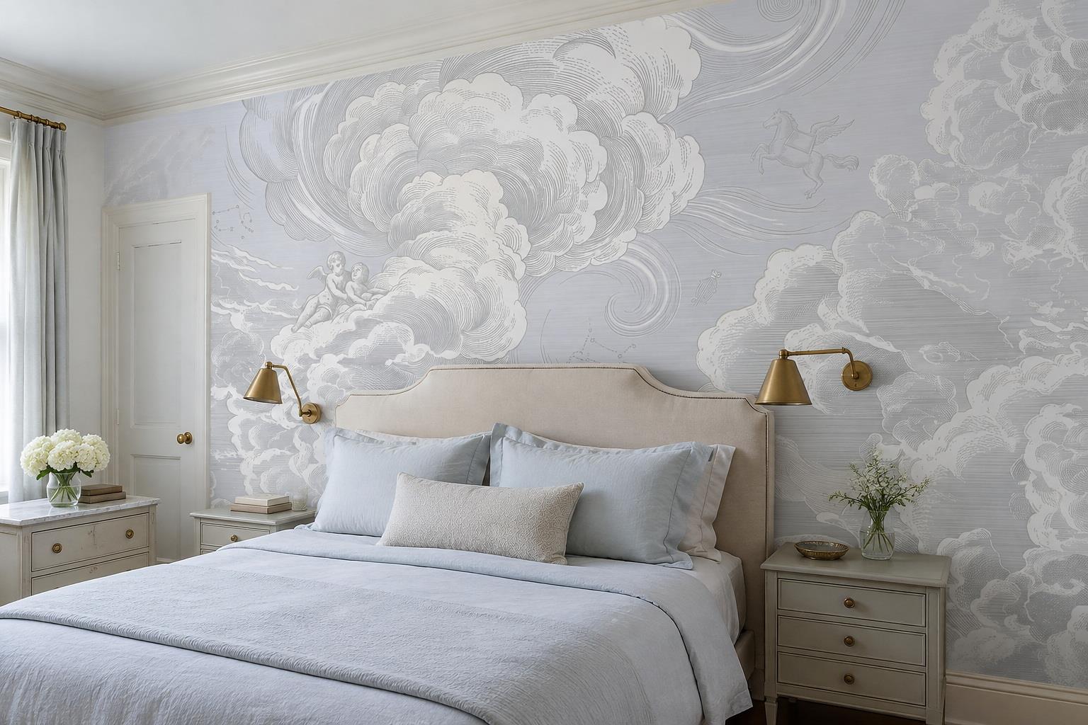 Tan And Neutral Abstract Forms Textured Composition Wallpaper Mural Accent-wall-wallpaper-murals, Peel-and-stick Finish