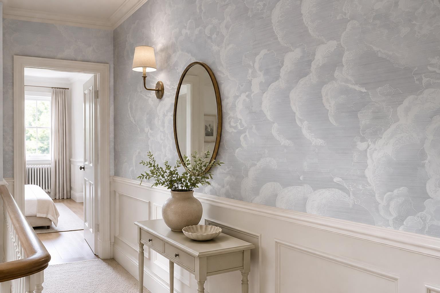 Tan And Neutral Abstract Forms Textured Quiet Wallpaper Mural Entryway-wallpaper-murals, Peel-and-stick Finish