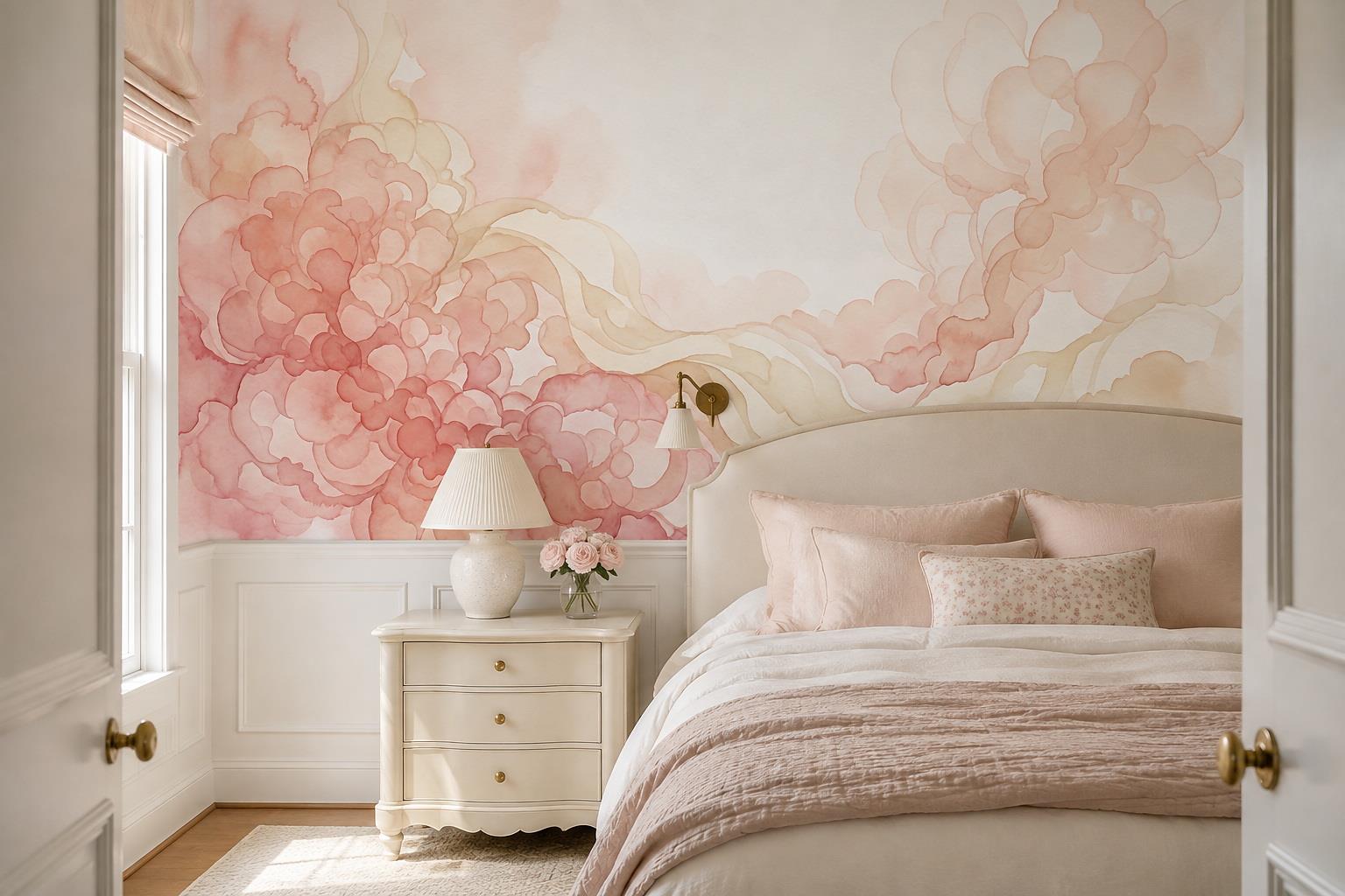 Tan And Neutral Abstract Forms Textured Bold Wallpaper Mural Bedroom-wallpaper-murals, Peel-and-stick Finish