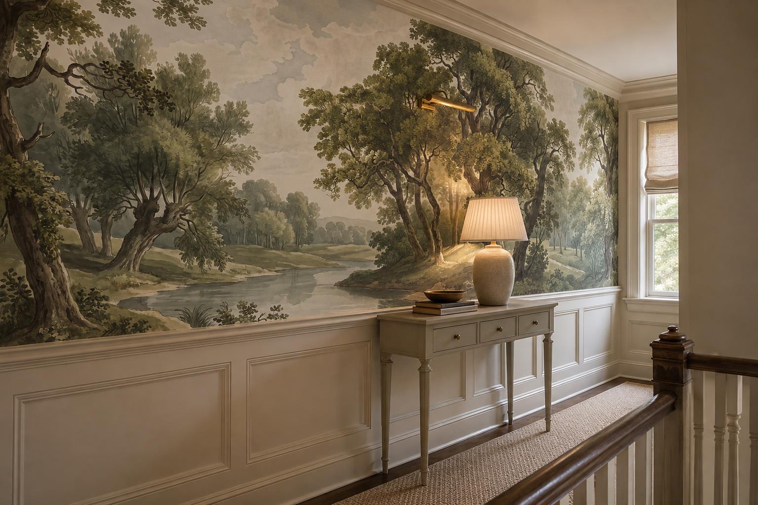 Tan And Neutral Abstract Forms Textured Refined Wallpaper Mural Entryway-wallpaper-murals, Peel-and-stick Finish