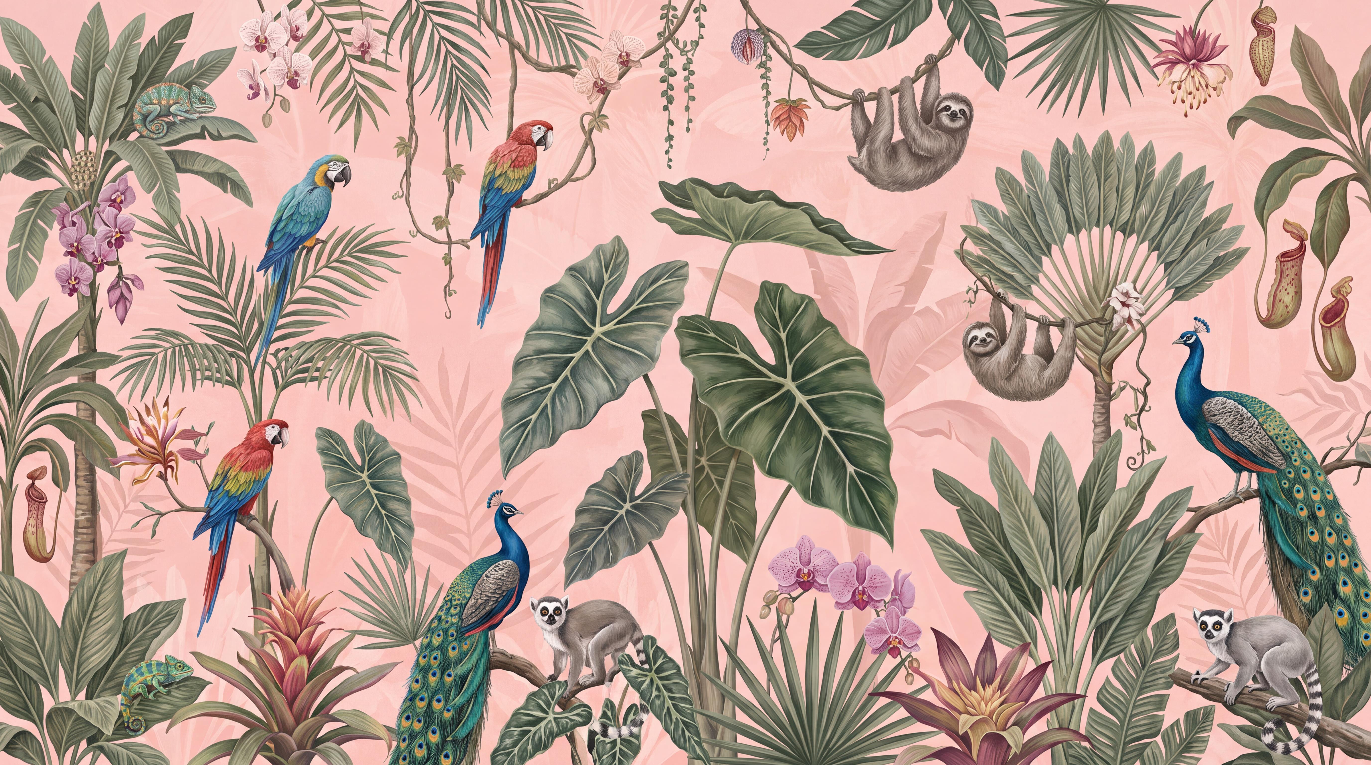 Tan And Neutral Abstract Forms Organic Illustrated Wallpaper Mural, Peel-and-stick Finish