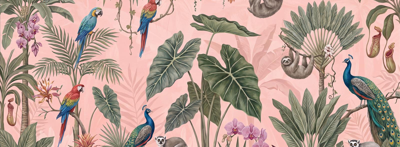 Tan And Neutral Abstract Forms Organic Illustrated Wallpaper Mural Accent-wall-wallpaper-murals, Peel-and-stick Finish