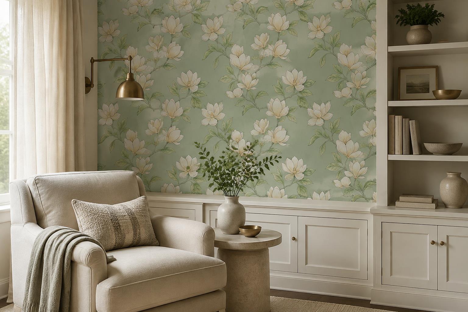 Tan And Neutral Abstract Forms Organic Surface Wallpaper Mural Living-room-wallpaper-murals, Shown In A Living Room, Peel-and-stick Finish