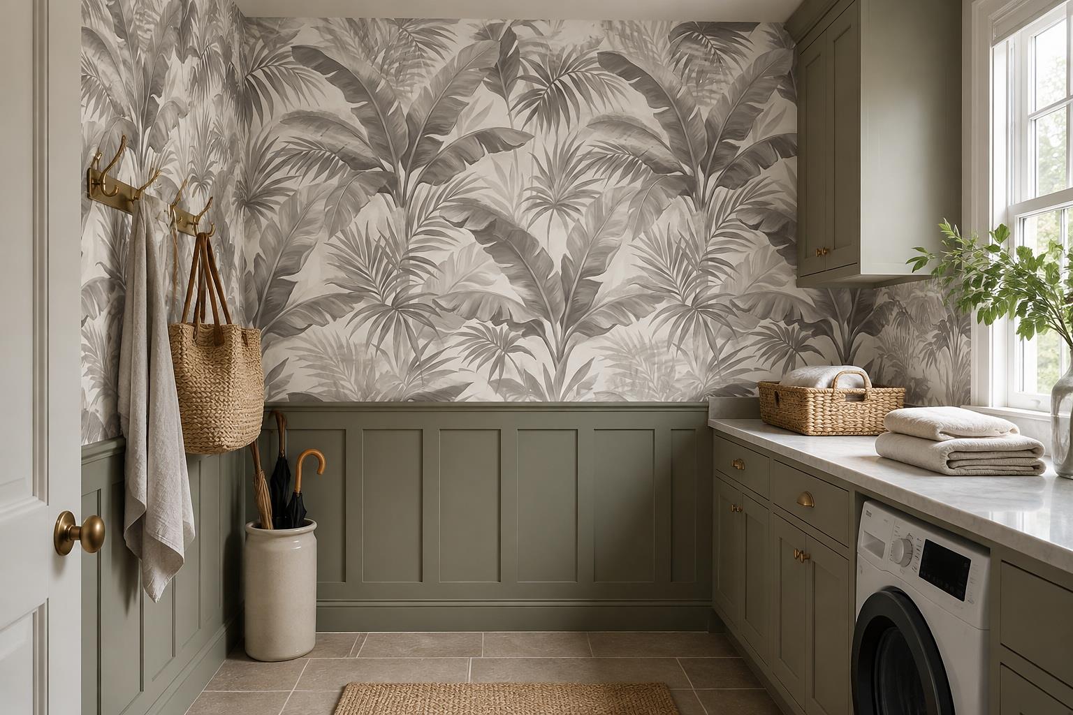 Tan And Neutral Abstract Forms Organic Forms Wallpaper Mural Accent-wall-wallpaper-murals, Peel-and-stick Finish