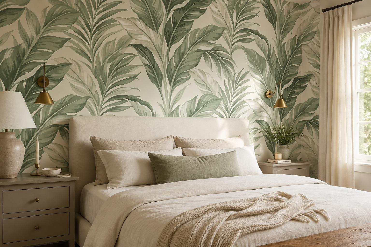Tan And Neutral Abstract Forms Organic Tones Wallpaper Mural Bedroom-wallpaper-murals, Peel-and-stick Finish