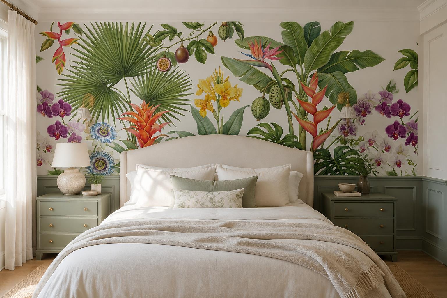 Tan And Neutral Abstract Forms Organic Expressive Wallpaper Mural Bedroom-wallpaper-murals, Peel-and-stick Finish