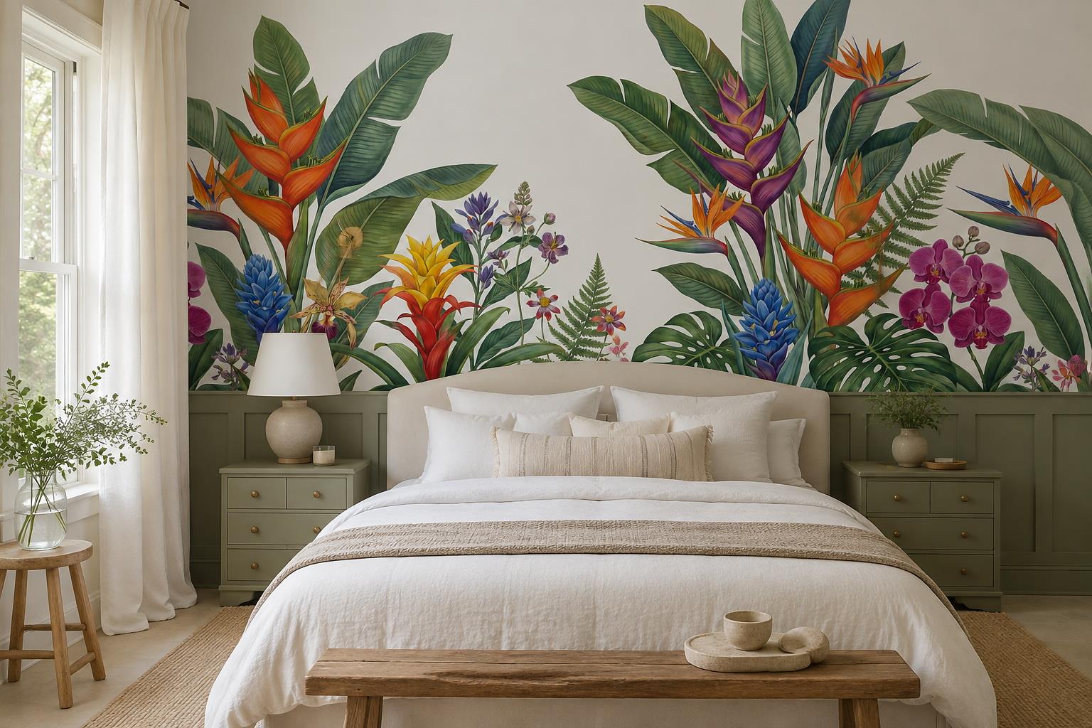 Tan And Neutral Abstract Forms Organic Measured Wallpaper Mural Bedroom-wallpaper-murals, Peel-and-stick Finish