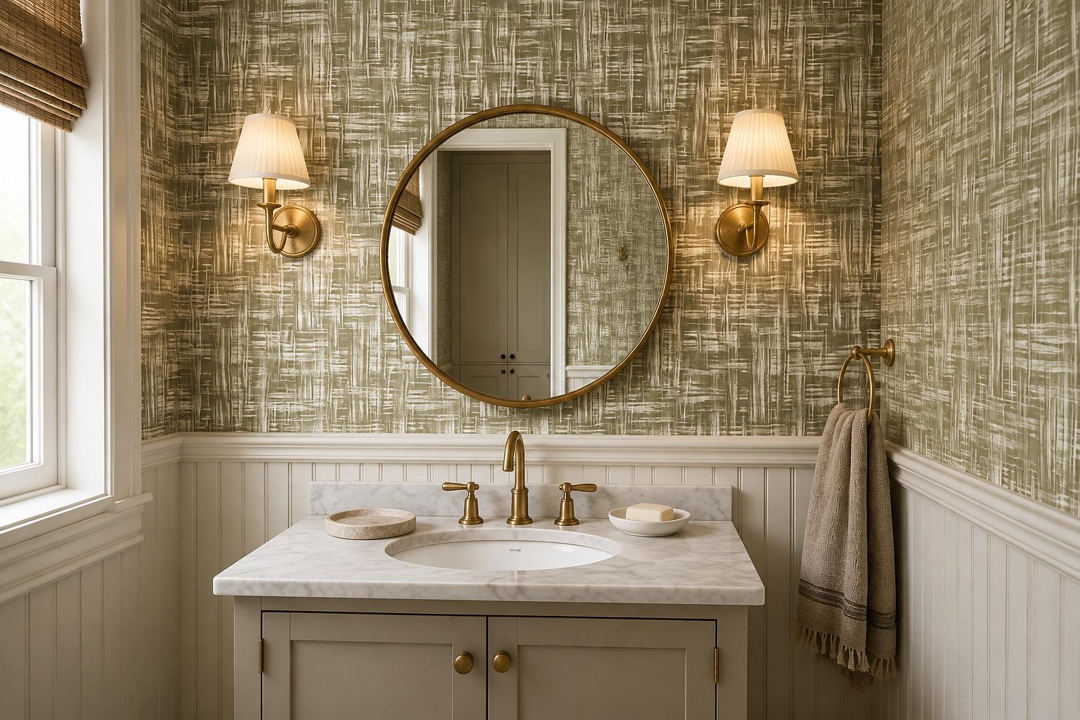 Olive Grey Woven Crosshatch Wallpaper Mural — Wallpaper Mural Design, Peel-and-stick Finish