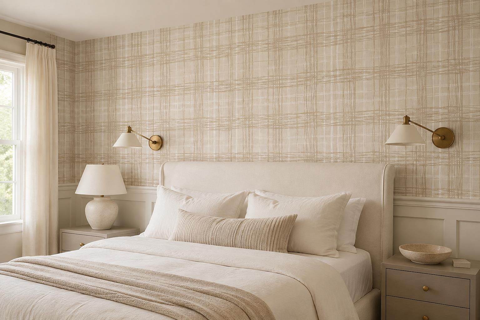 Tan And Neutral Abstract Forms Organic Balanced Wallpaper Mural Bedroom-wallpaper-murals, Peel-and-stick Finish
