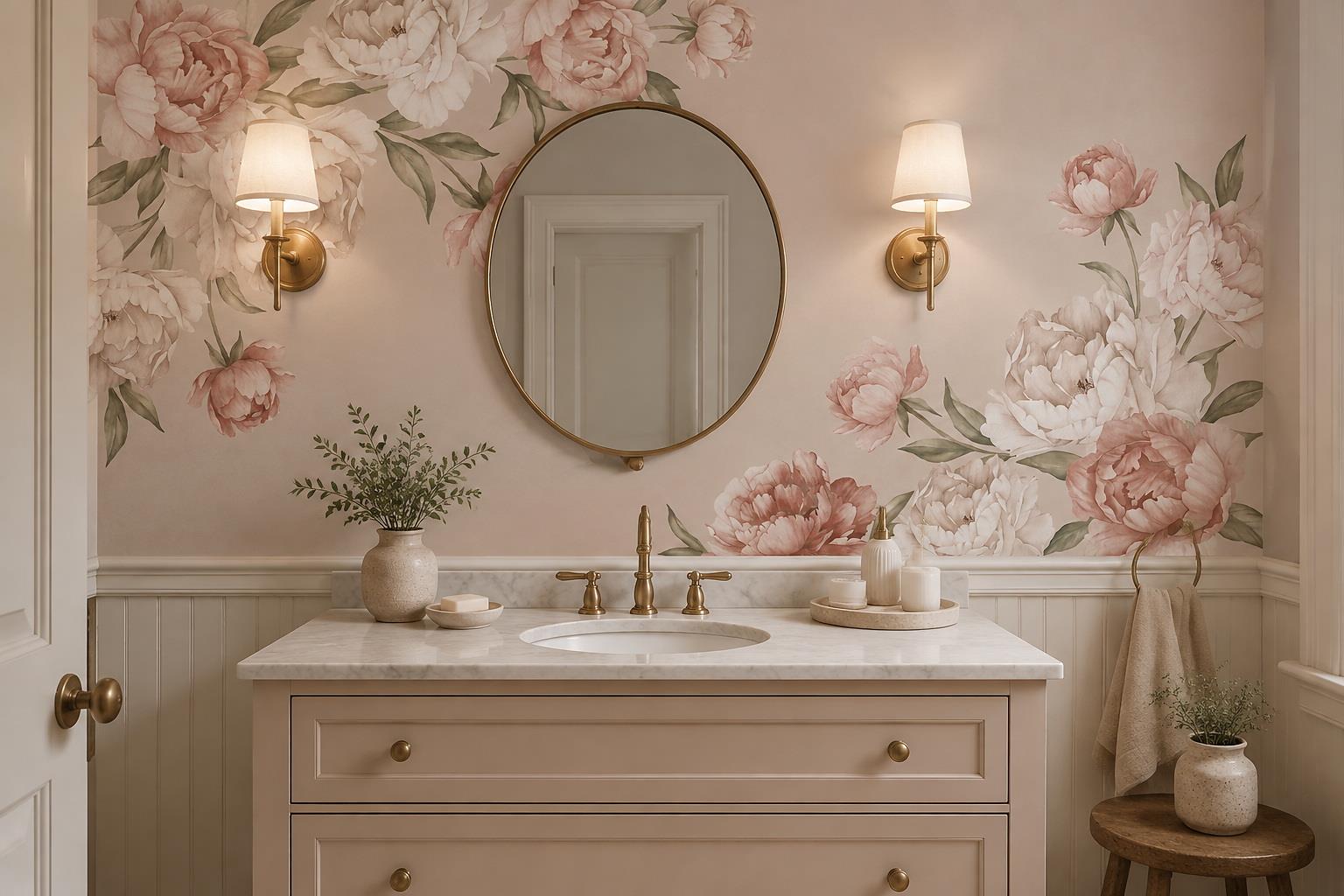 Tan And Neutral Abstract Forms Organic Refined Wallpaper Mural Accent-wall-wallpaper-murals, Peel-and-stick Finish