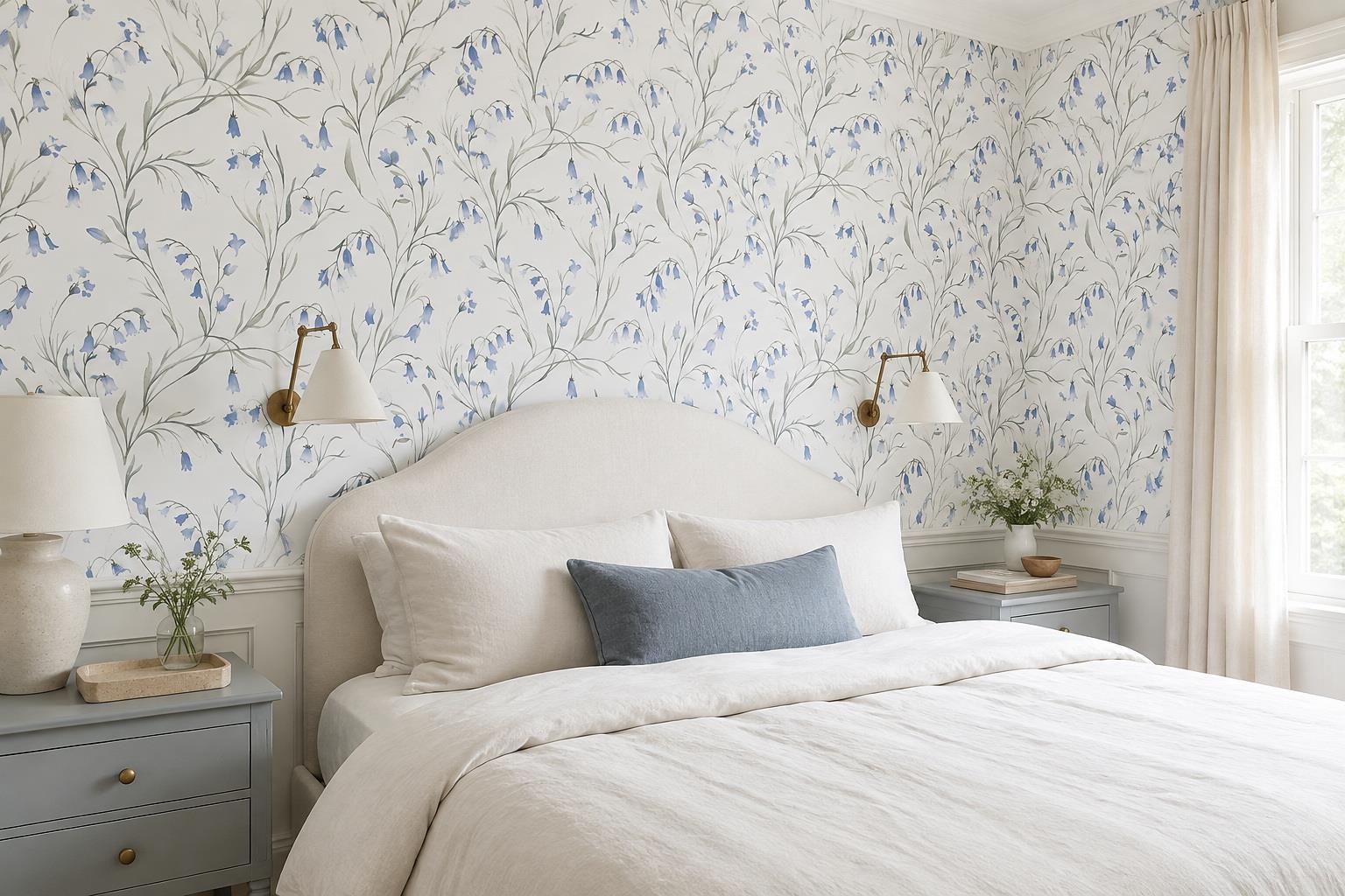 Tan And Neutral Abstract Forms Atmospheric Painterly Wallpaper Mural Bedroom-wallpaper-murals, Peel-and-stick Finish