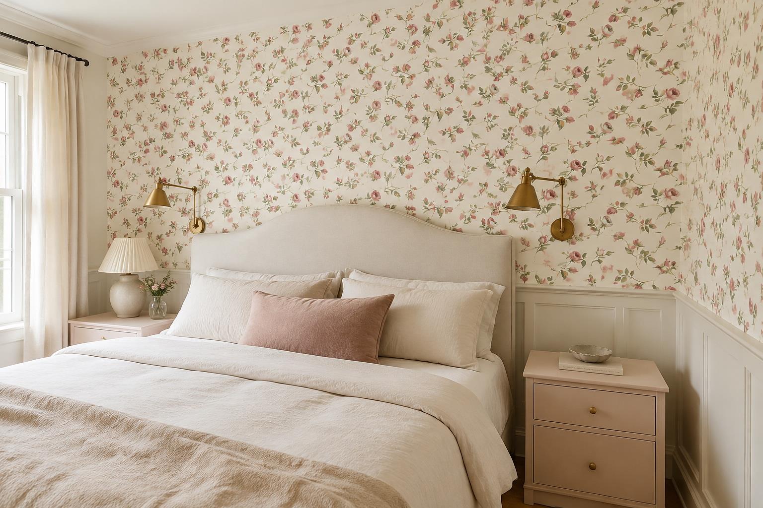 Tan And Neutral Abstract Forms Atmospheric Layered Wallpaper Mural Bedroom-wallpaper-murals, Peel-and-stick Finish