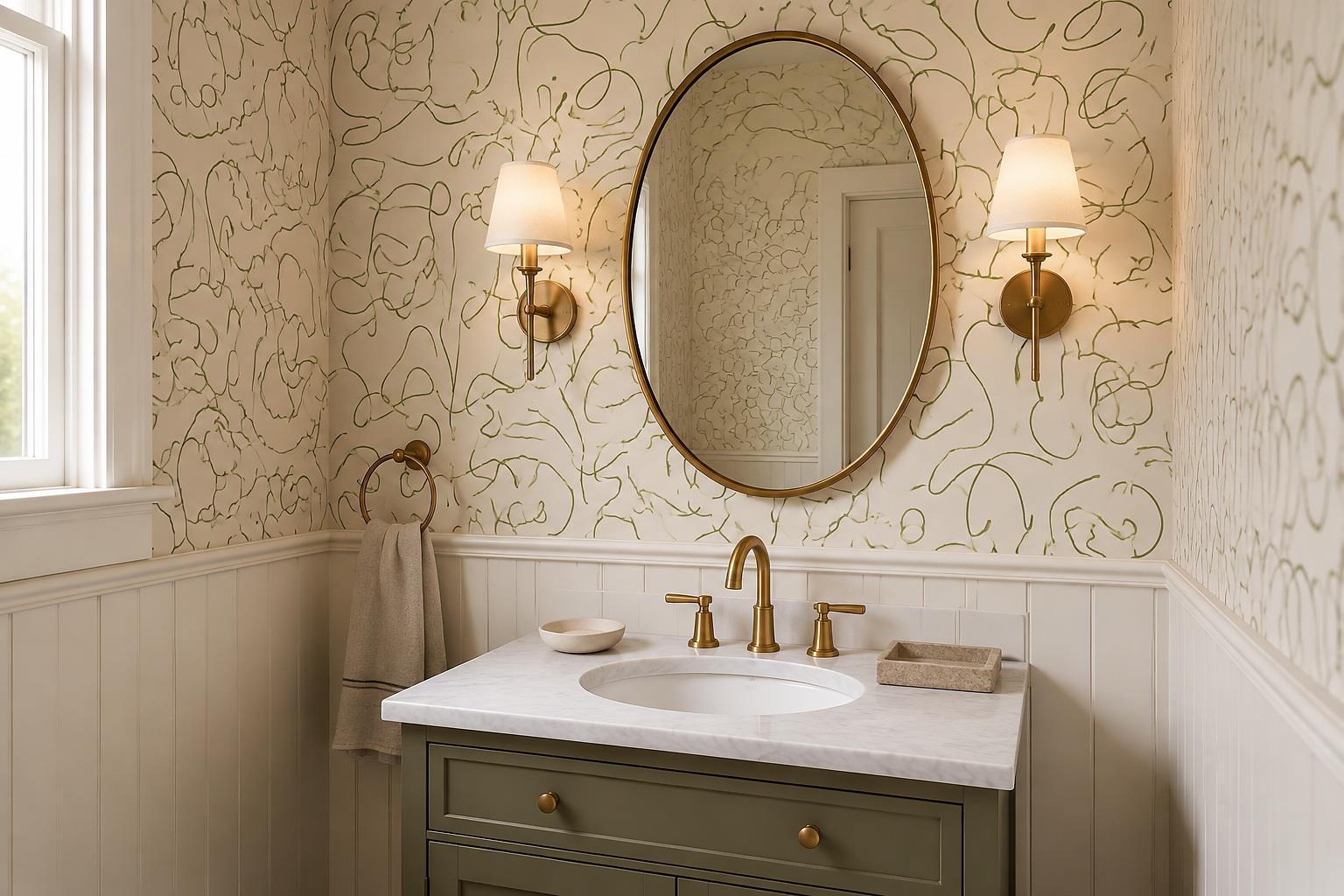 Tan And Neutral Abstract Forms Atmospheric Organic Wallpaper Mural Accent-wall-wallpaper-murals, Peel-and-stick Finish