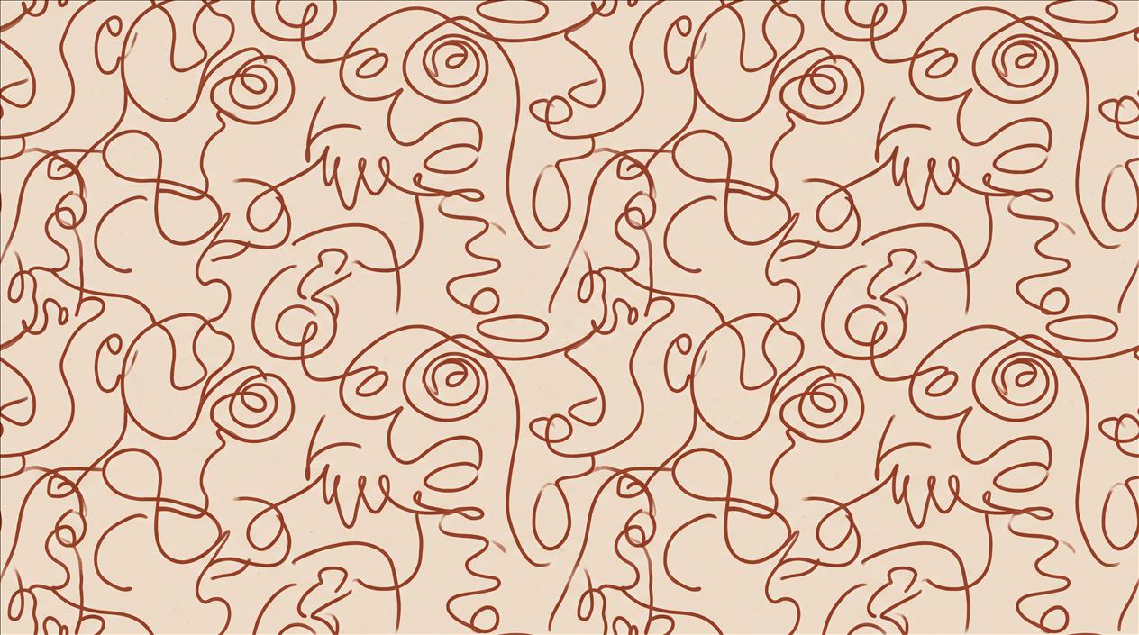 Tan And Neutral Abstract Forms Atmospheric Linear Wallpaper Mural Accent-wall-wallpaper-murals, Peel-and-stick Finish