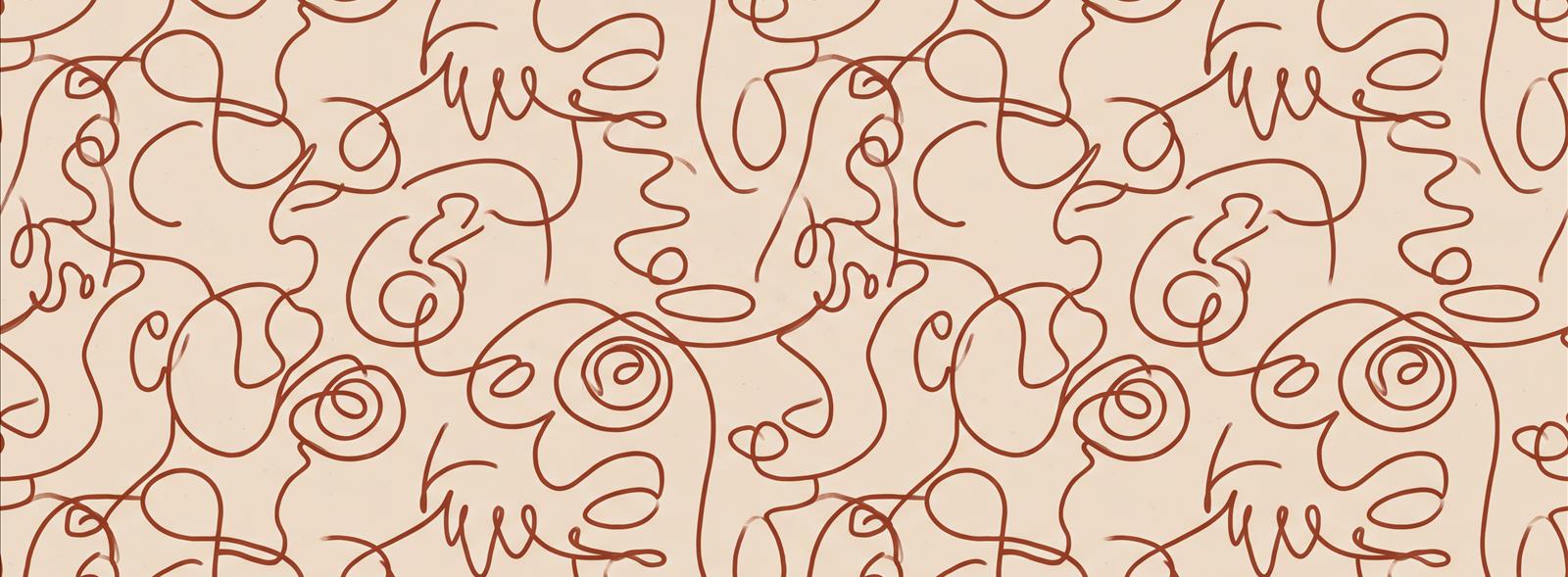 Tan And Neutral Abstract Forms Atmospheric Linear Wallpaper Mural Accent-wall-wallpaper-murals, Peel-and-stick Finish