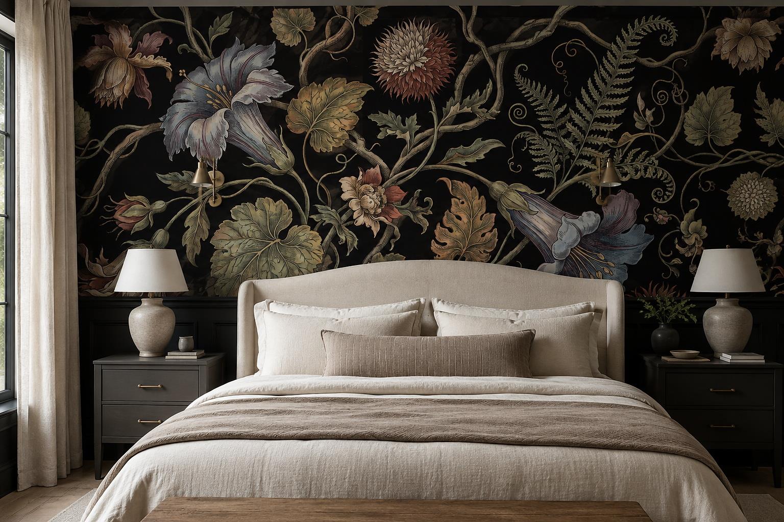 Tan And Neutral Abstract Forms Atmospheric Curved Wallpaper Mural Bedroom-wallpaper-murals, Peel-and-stick Finish