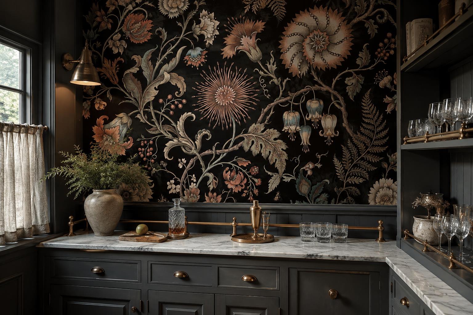 Tan And Neutral Abstract Atmospheric Hand Painted Wallpaper Mural Dining-room-wallpaper-murals, Peel-and-stick Finish