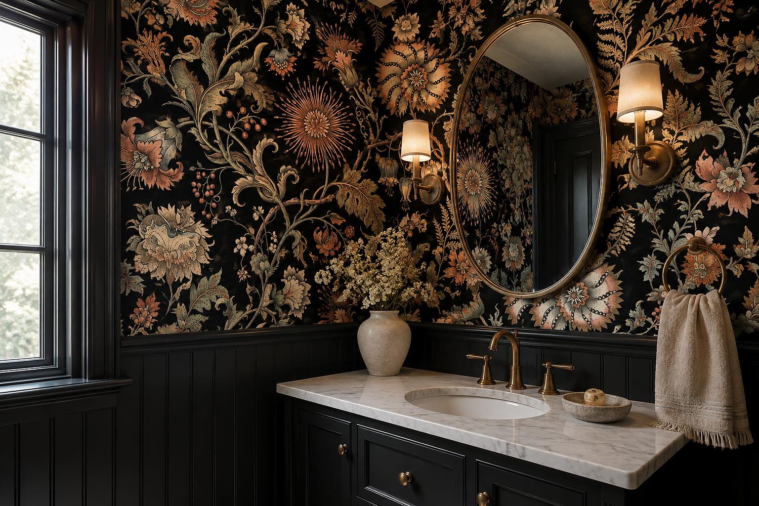 Tan And Neutral Abstract Atmospheric Hand Painted Wallpaper Mural Accent-wall-wallpaper-murals, Peel-and-stick Finish