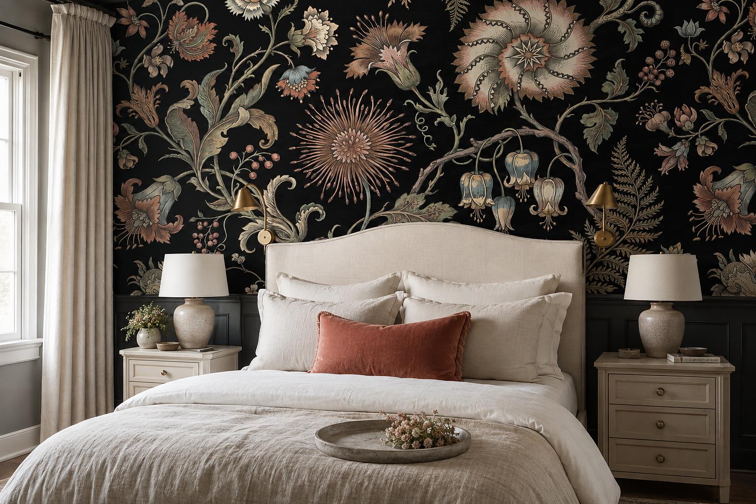 Tan And Neutral Abstract Atmospheric Hand Painted Wallpaper Mural Accent-wall-wallpaper-murals, Peel-and-stick Finish