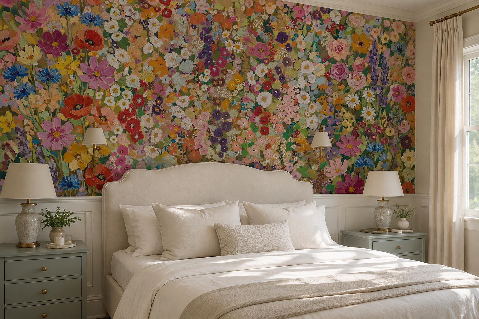 Tan And Neutral Abstract Forms Atmospheric Brushwork Wallpaper Mural Bedroom-wallpaper-murals, Peel-and-stick Finish