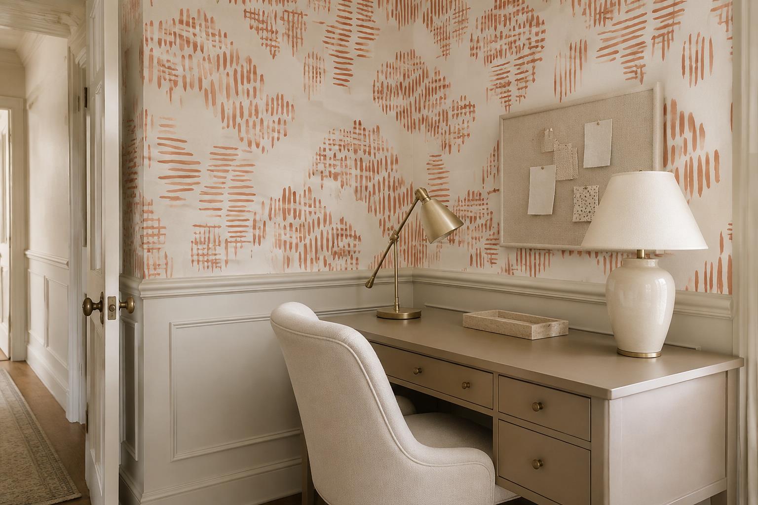 Tan And Neutral Abstract Forms Atmospheric Contour Wallpaper Mural Accent-wall-wallpaper-murals, Peel-and-stick Finish