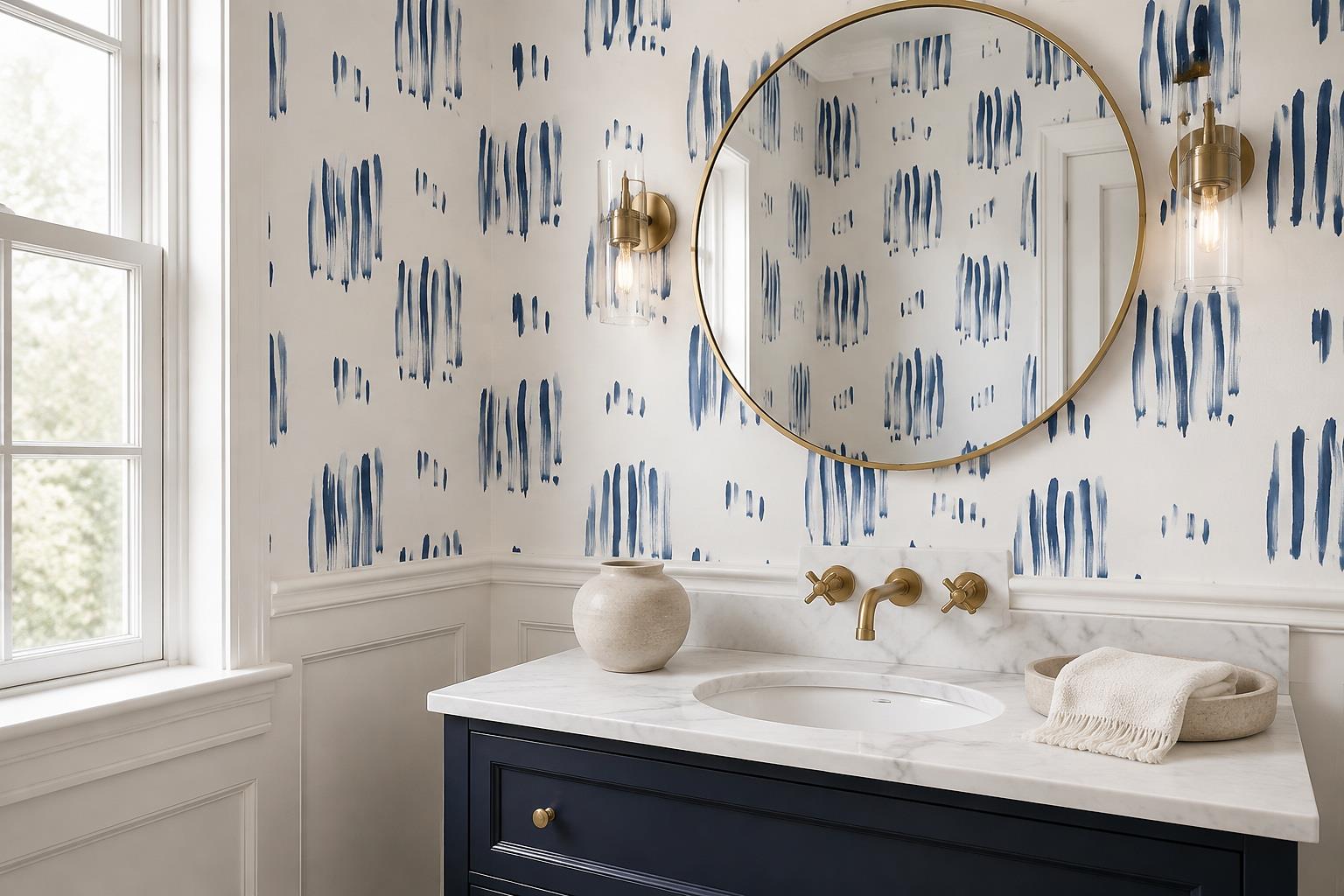 Tan And Neutral Abstract Forms Atmospheric Rhythm Wallpaper Mural Accent-wall-wallpaper-murals, Peel-and-stick Finish