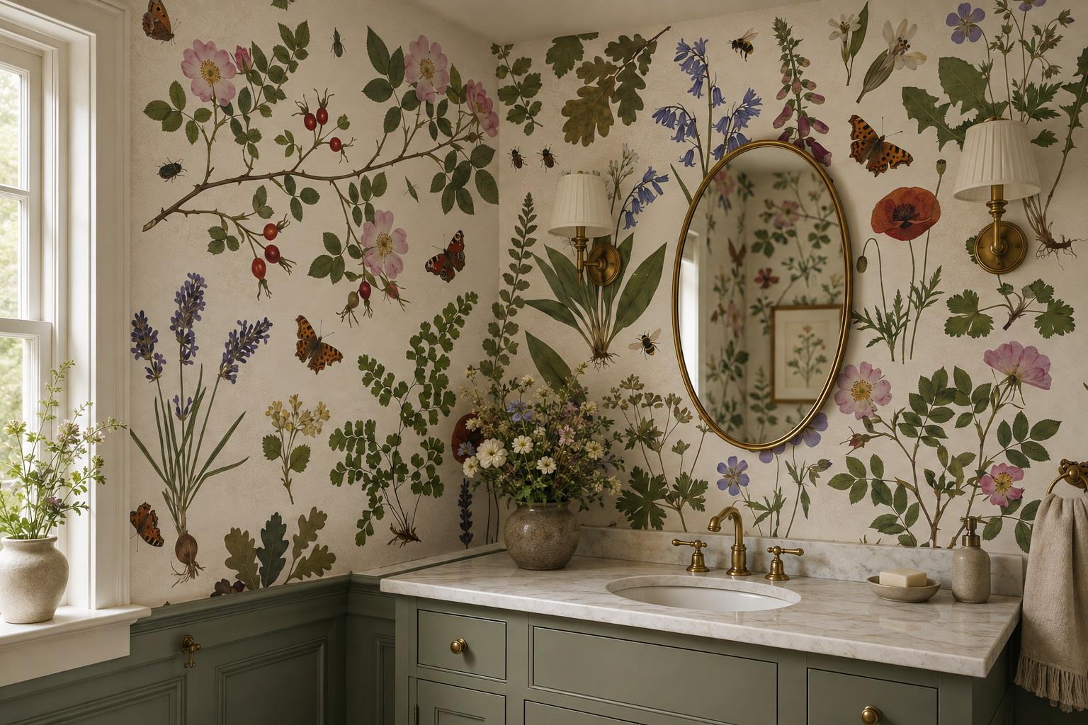 Tan And Neutral Abstract Forms Atmospheric Marks Wallpaper Mural Accent-wall-wallpaper-murals, Peel-and-stick Finish