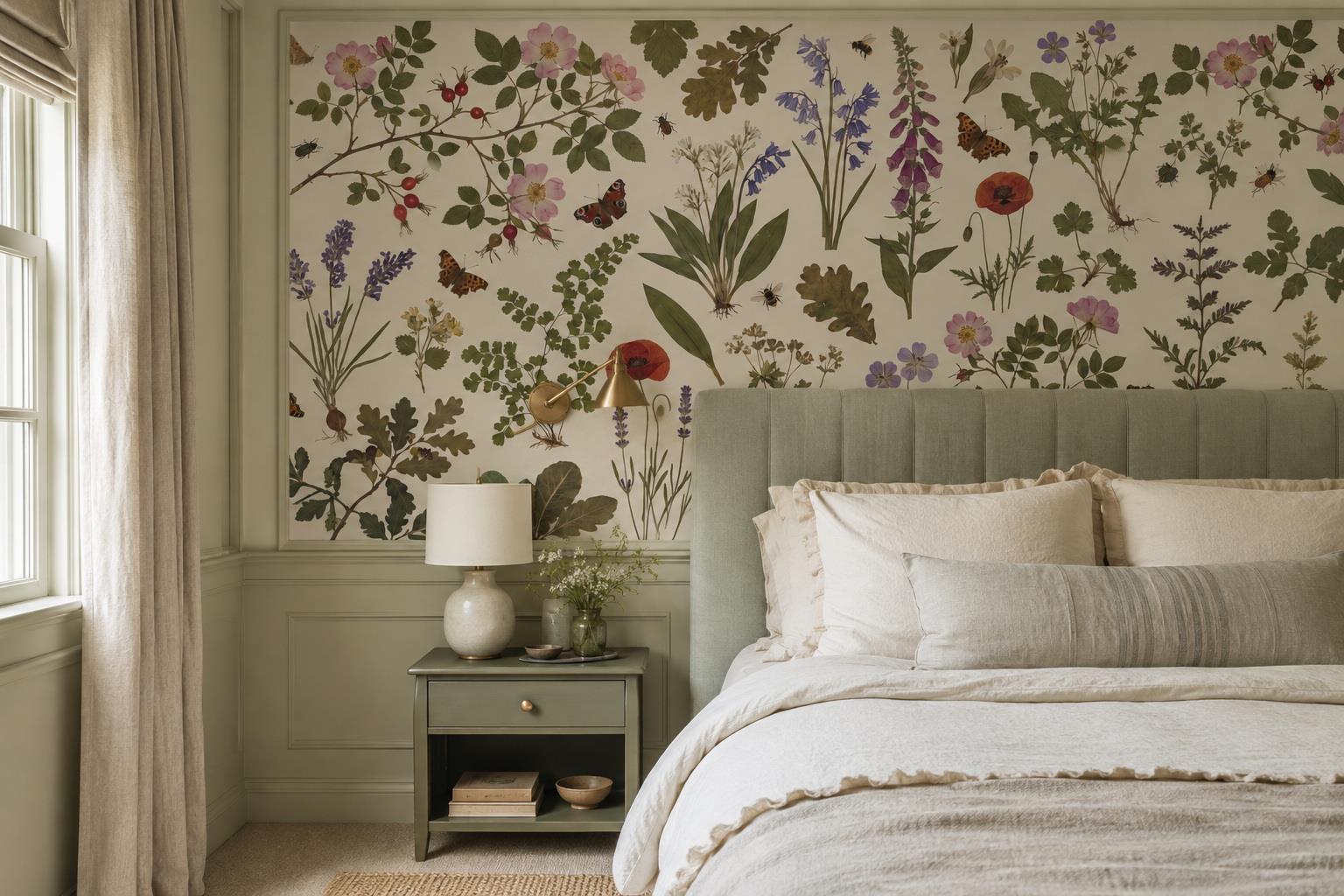 Tan And Neutral Abstract Forms Atmospheric Marks Wallpaper Mural Accent-wall-wallpaper-murals, Peel-and-stick Finish